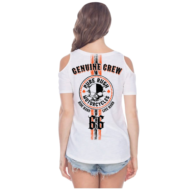 GENUINE CREW SHORT SLEEVE OPEN SHOULDER